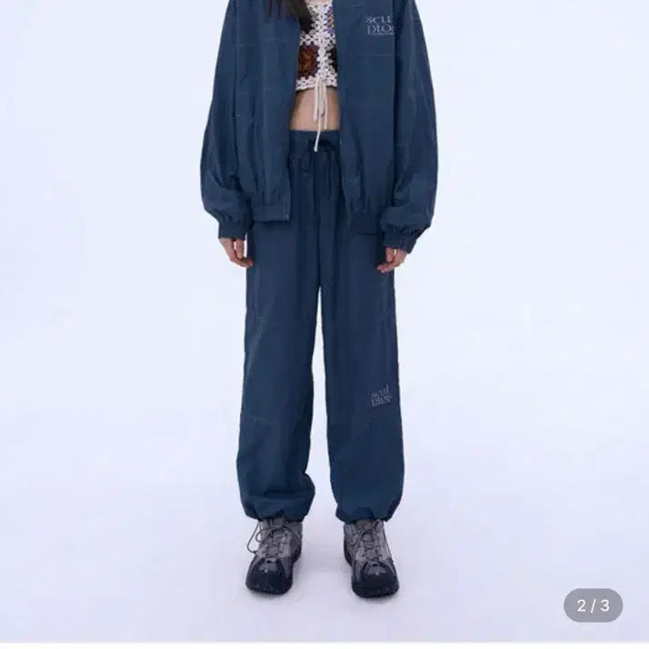 [BUNJANG] Sculptor Stitch Windbreaker Gray Blue Jacket / 스컬프터 스티치 윈드브레이커 바람막이 그레이블루