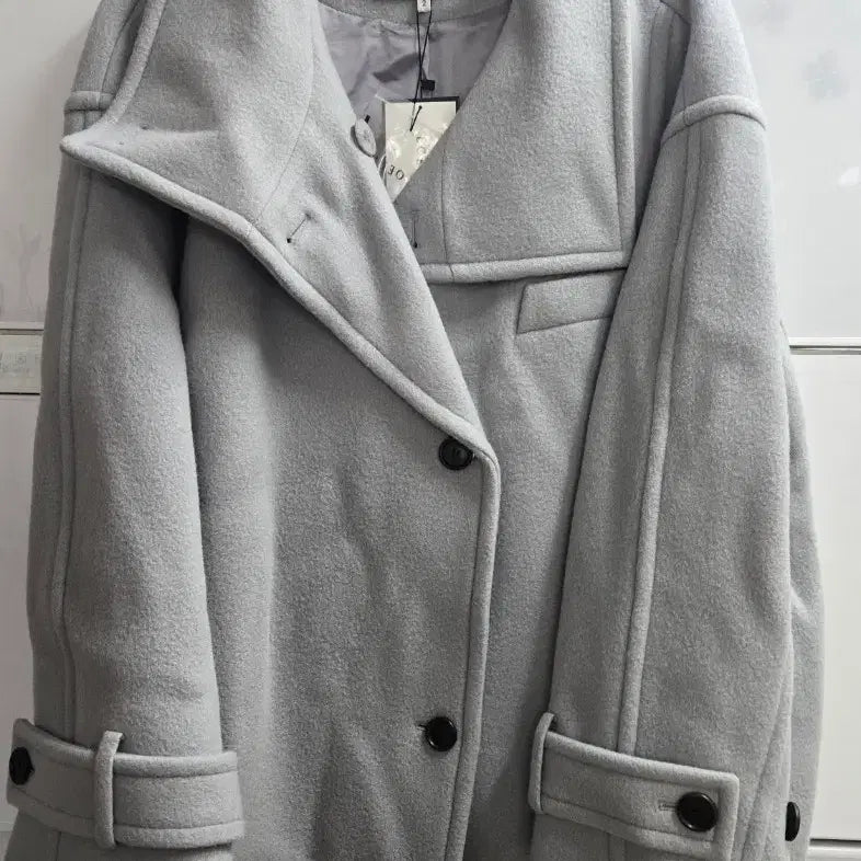 [SOLD OUT] (새상품)루에브르 캐시미어 블렌디드 하이넥 하프 코트