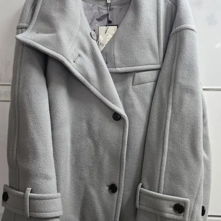 [SOLD OUT] (새상품)루에브르 캐시미어 블렌디드 하이넥 하프 코트