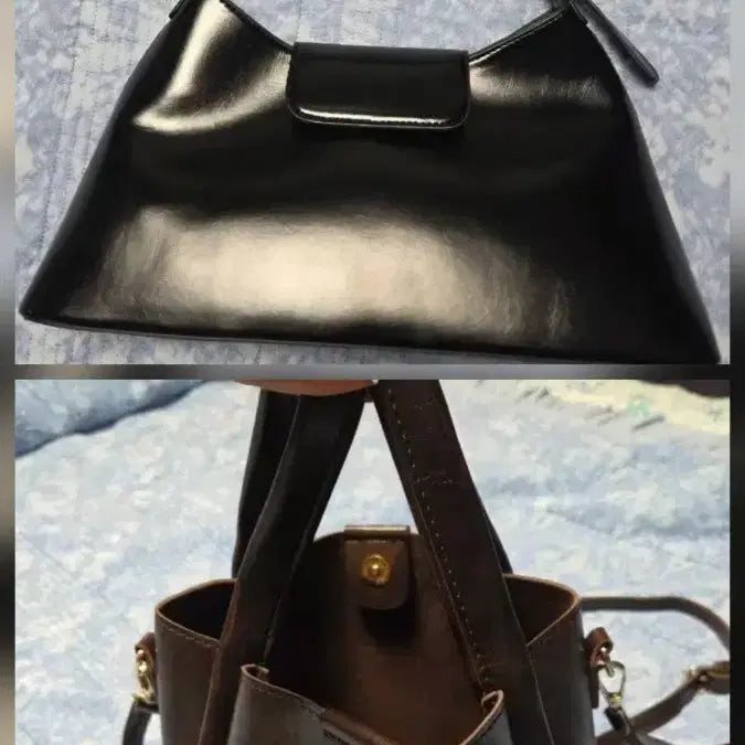 [BUNJANG] Hobo Bag / Shoulder Bag Set / 블랙 호보백 / 브라운 숄더백세트 2개일괄가