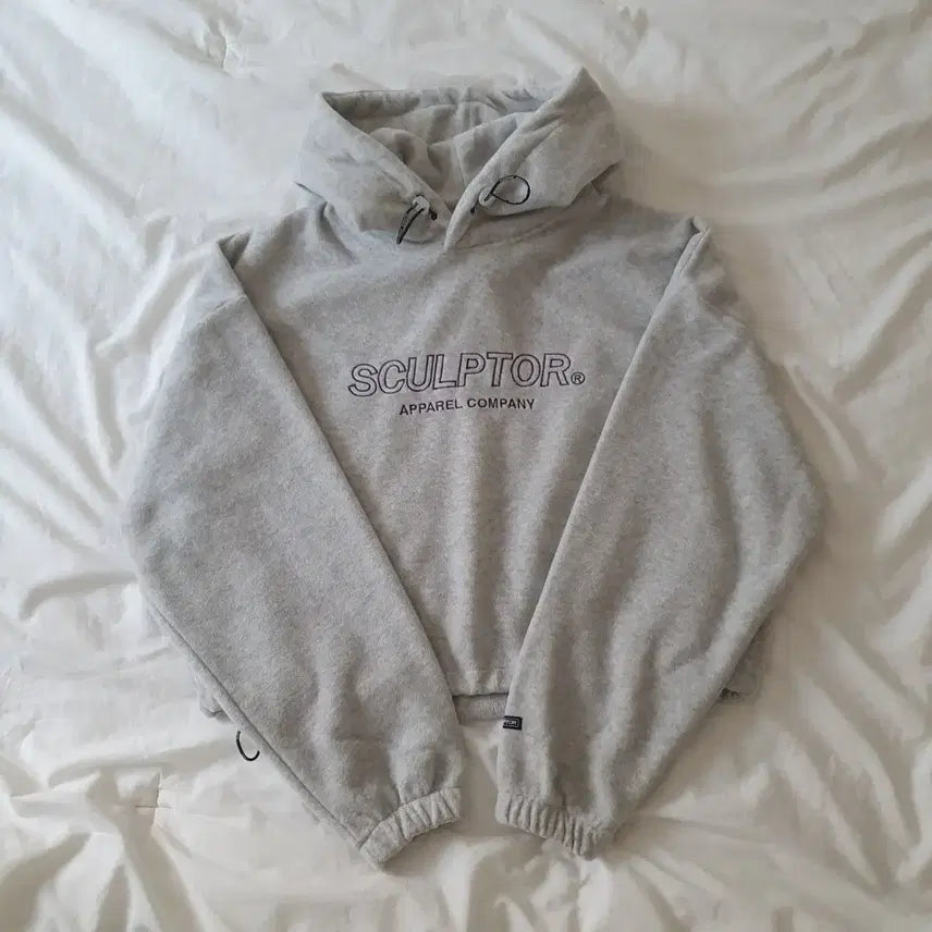 [BUNJANG] SCULPTOR Gray Cropped Hoodie / SCULPTOR 스컬프터 회색 후드티