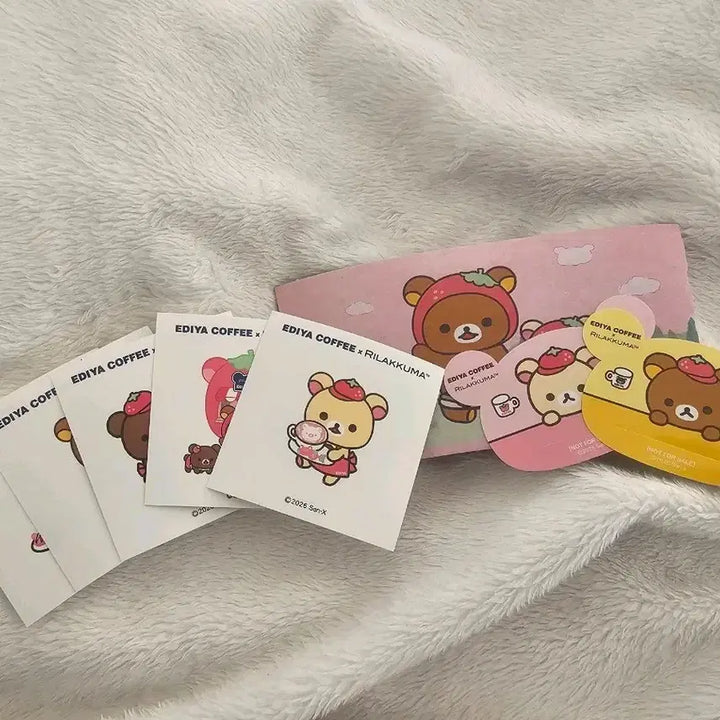 [BUNJANG] Ediya Rilakkuma Sticker/Cup Holder/Straw Holder Bundle Set / [일괄] 이디야 리락쿠마 스티커 /컵홀더/ 빨대 홀더