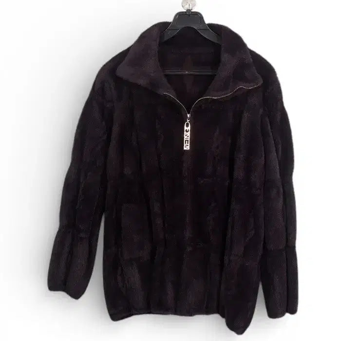 [BUNJANG] VEING Logo Zip-Up Fur Jacket / 여성66/ VEING 로고 집업 퍼자켓 PP 3-110