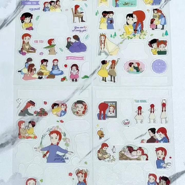 [BUNJANG] Birthday Stickers (Partial Use) / 다꾸 빨강머리앤 짱구 무민 고양이 생일 스티커 판매 (일부사용)