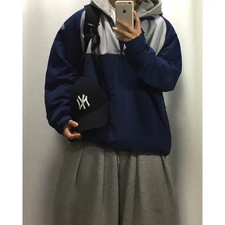 [BUNJANG] Adidas Side Logo Anorak / Adidas 아디다스 사이드로고 배색 아노락