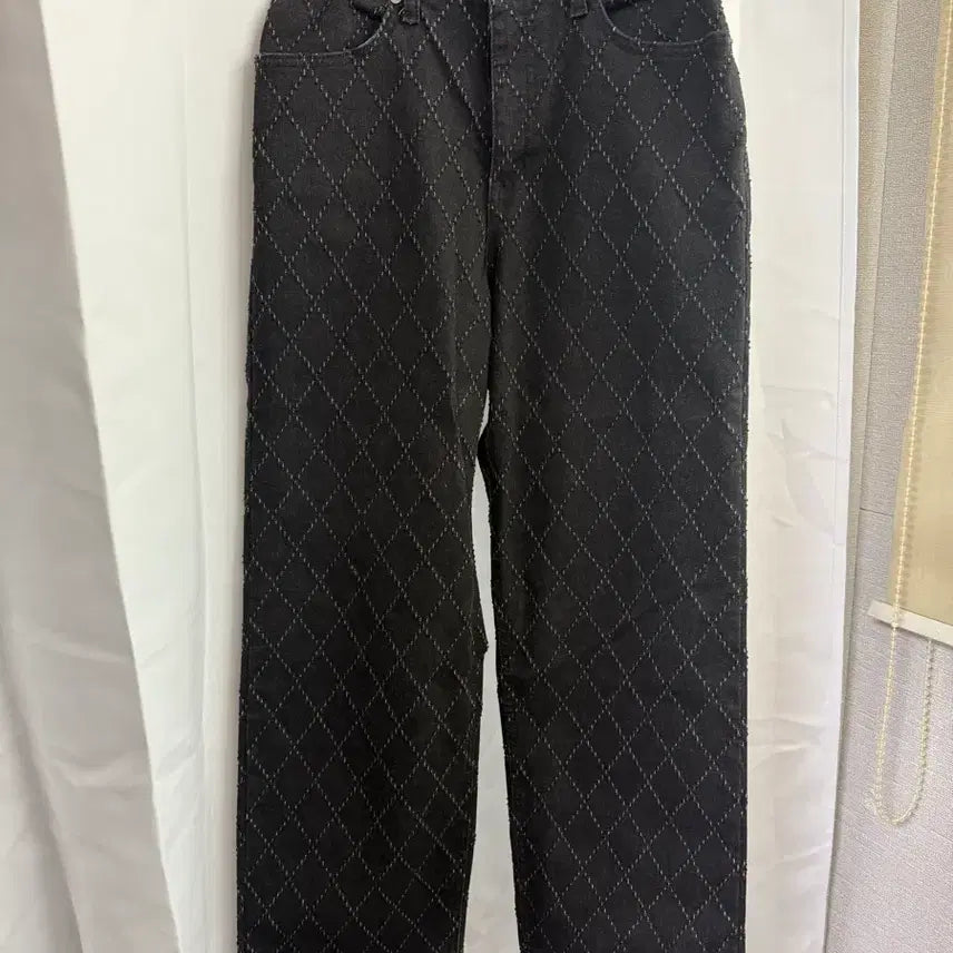 [BUNJANG] Exercise Diamond Pattern Denim Pants / 엑서사이즈 다이아몬드 패턴 데님 팬츠
