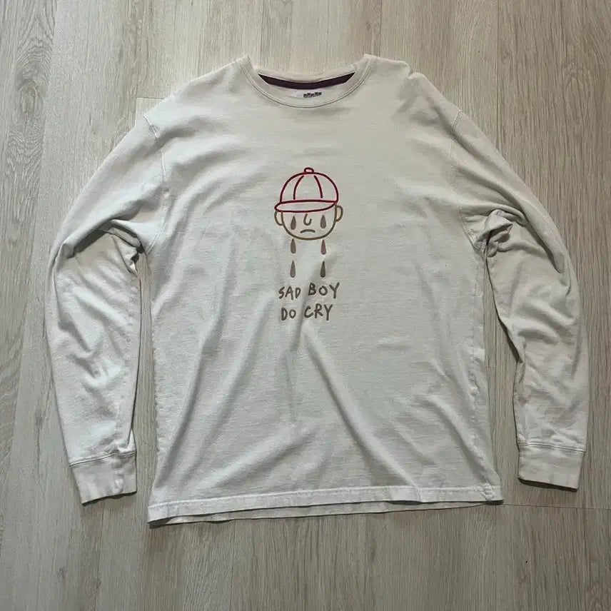 [BUNJANG] White Printed Long Sleeve Shirt M / 흰색 프린팅 긴팔 롱슬리브 M