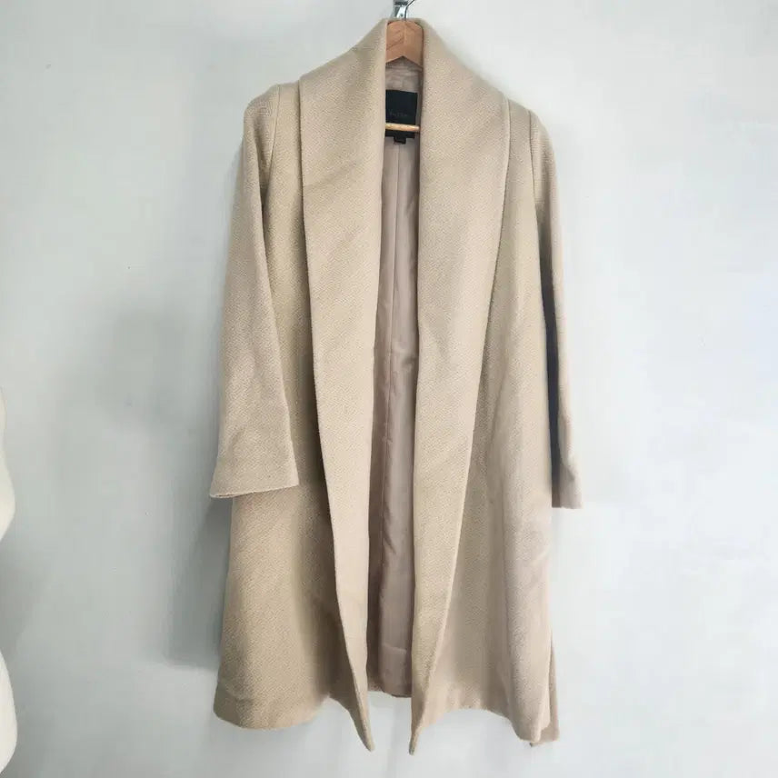 [BUNJANG] IZZAT BABA Angora Blend Shawl Collar Belted Coat / IZZAT BABA 앙고라 혼방 숄칼라 벨티드 코트 (베이지/55)
