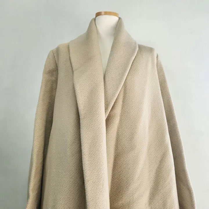 [BUNJANG] IZZAT BABA Angora Blend Shawl Collar Belted Coat / IZZAT BABA 앙고라 혼방 숄칼라 벨티드 코트 (베이지/55)