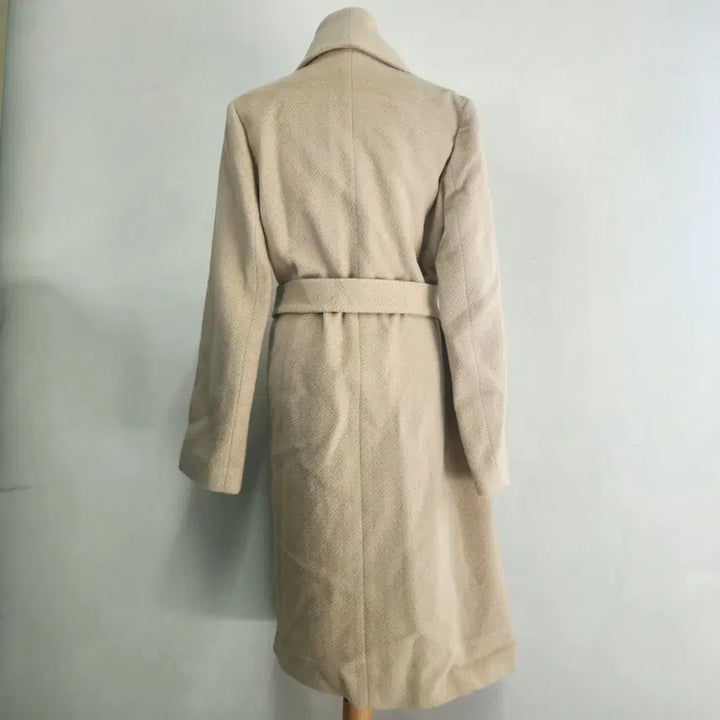 [BUNJANG] IZZAT BABA Angora Blend Shawl Collar Belted Coat / IZZAT BABA 앙고라 혼방 숄칼라 벨티드 코트 (베이지/55)