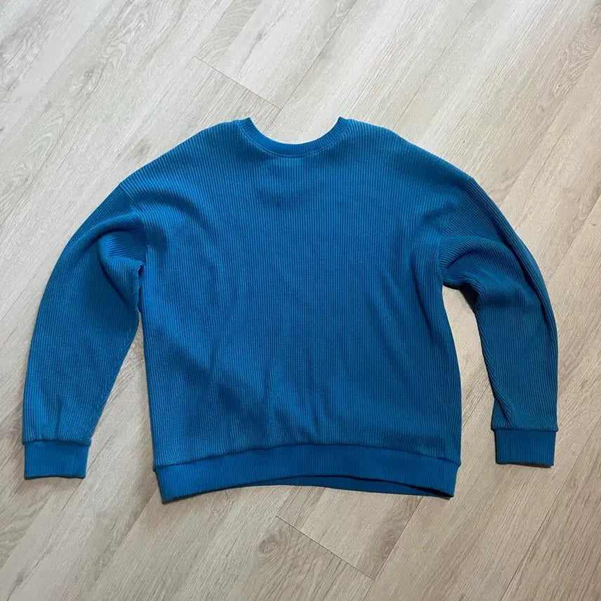 [BUNJANG] Musinsa Blue Waffle Knit Sweater XL / 무신사 파란색 와플 니트 스웨터 XL