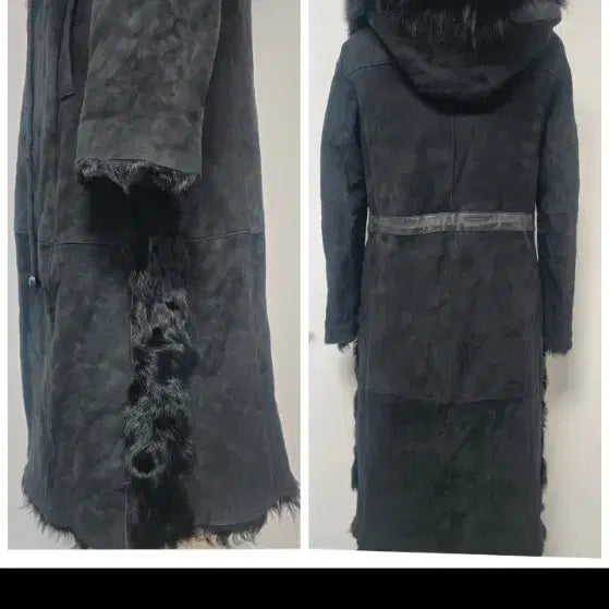 [BUNJANG] DEMEU Hooded Shearling Leather Mustang Coat / (한파종결템) 데무 / 고급스러운 소재 혼합과 아방가르드한 무드가 특징인