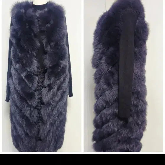 [BUNJANG] DEMOO 100% Fox Fur Long Vest (New with Tags) / (미착용) DEMOO / 여우털100% 롱베스트 55(택있는새옷)