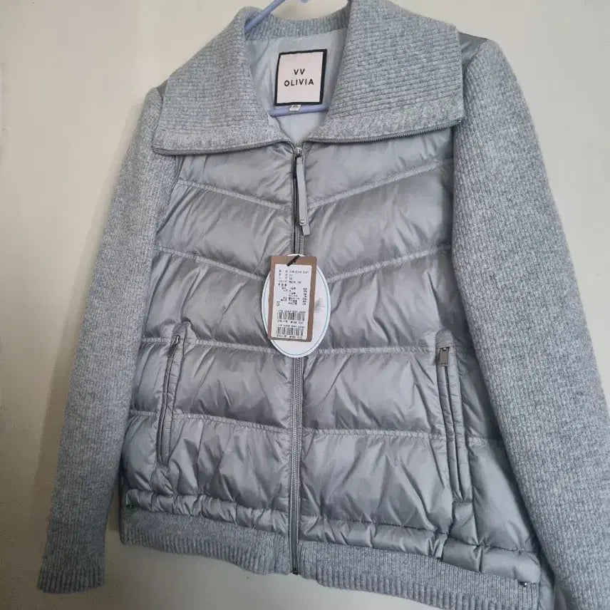 [BUNJANG] Olivia Lauren Knit Patch Down Jumper / (새상품)올리비아로렌 니트패치다운점퍼