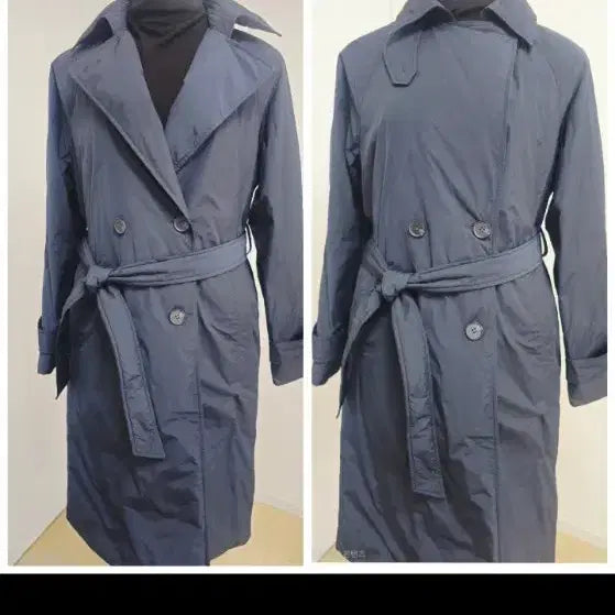 [BUNJANG] The Izzat Collection Navy Double Trench Goose Down Padding 55 / 더아이잗컬렉션/ 네이비 더블트렌치 구스다운 패딩 55