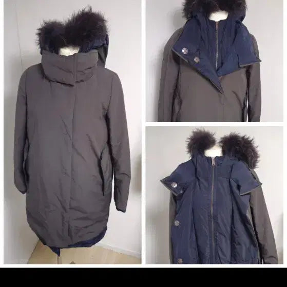 [BUNJANG] The Izzat Collection Racoon Fur Hooded Goose Down Coat / 더아이잗컬렉션 / 라쿤털 후드 구스다운 코트 55