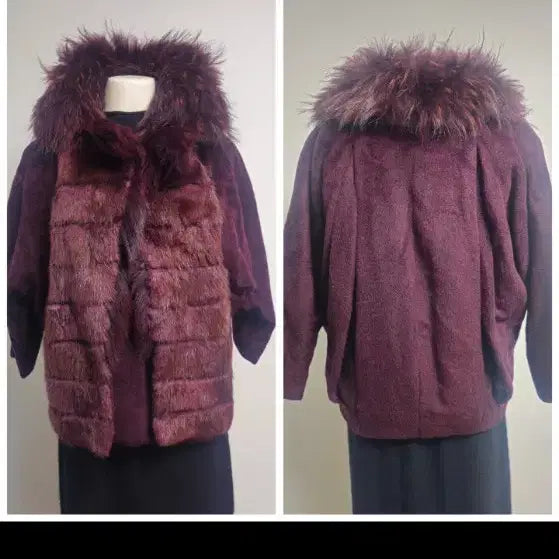[BUNJANG] Doho Dolman Sleeve Racoon Fur Short Coat / Doho / 돌먼슬리브 라쿤퍼 숏코트55