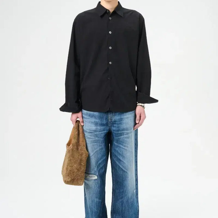 [BUNJANG] Our Legacy Beyond Poplin Shirt Liquid Black / [46] 아워레가시 비욘드 포플린 셔츠 리퀴드 블랙