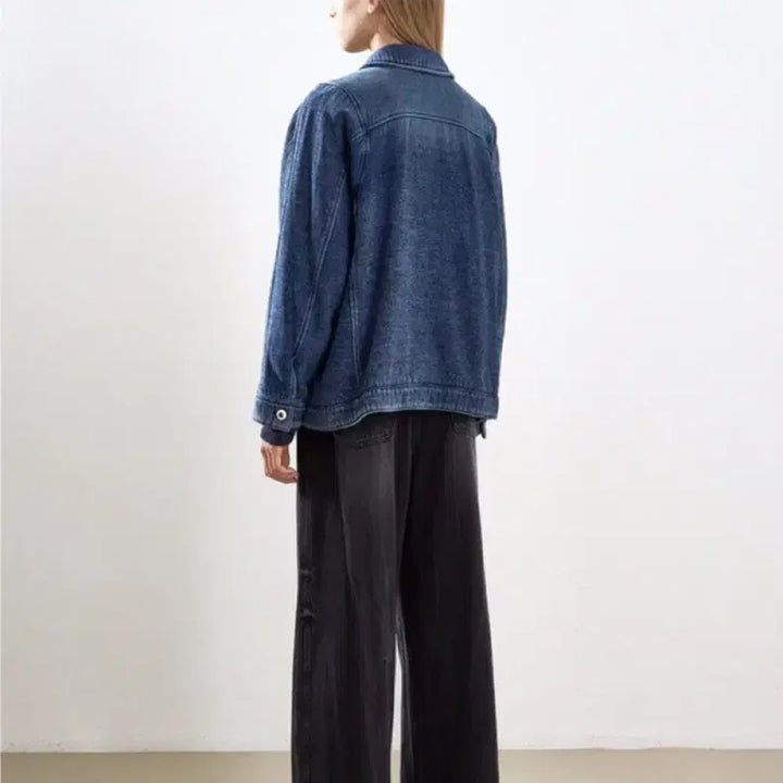 [BUNJANG] System 25FW Washed Denim Padded Jacket (New) / 한섬 25fw신상 시스템 워시드데님 패딩 자켓 55 (새거)