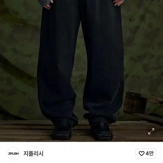 [BUNJANG] ZIPLYSH Curved Denim Pants Black-Blue / 지플리시 커브드 데님팬츠 흑청