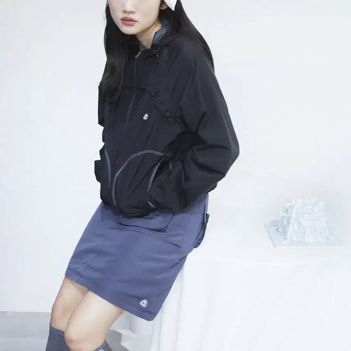 [BUNJANG] Suu Koisei O Kago Pocket Skirt Blue Gray / suu 코이세이오 카고 포켓 스커트 블루그레이