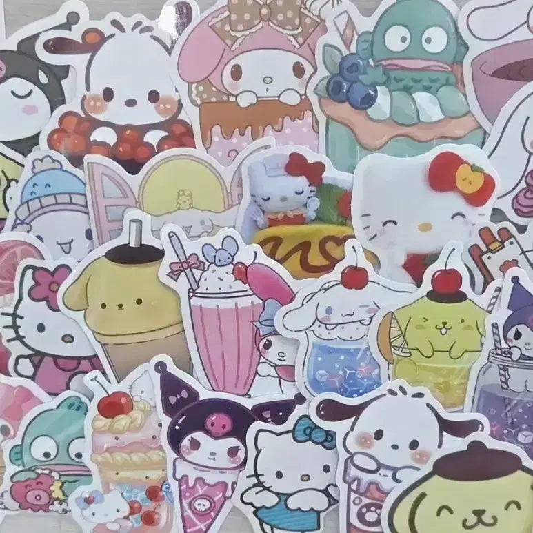 [BUNJANG] Sanrio Dessert Sticker Set / [32조각] 산리오 디저트 조각 스티커 인컷