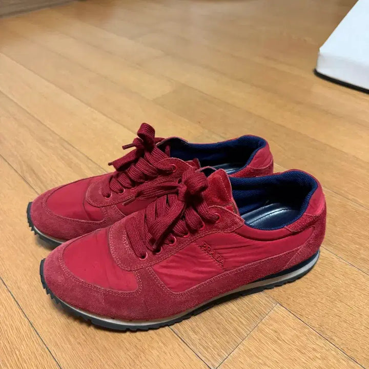 [BUNJANG] Prada Suede Sneakers Red 250 / 프라다 스웨이드 운동화 레드 250 6사이즈