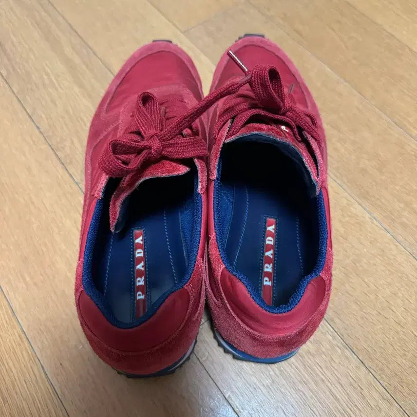 [BUNJANG] Prada Suede Sneakers Red 250 / 프라다 스웨이드 운동화 레드 250 6사이즈