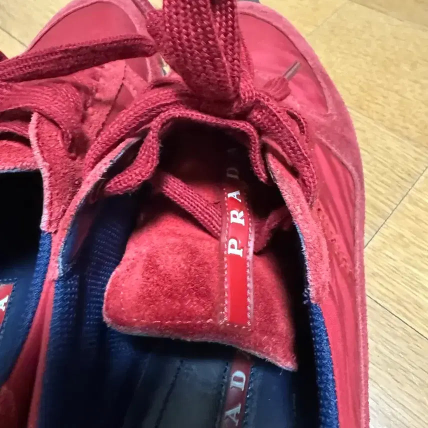 [BUNJANG] Prada Suede Sneakers Red 250 / 프라다 스웨이드 운동화 레드 250 6사이즈