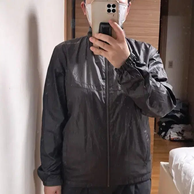 [BUNJANG] Benz Black Windbreaker Jacket (Size 95) / 벤츠 바람막이 블랙 점퍼 95 남녀공용