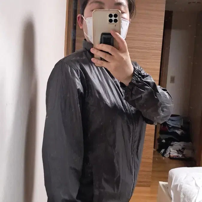 [BUNJANG] Benz Black Windbreaker Jacket (Size 95) / 벤츠 바람막이 블랙 점퍼 95 남녀공용