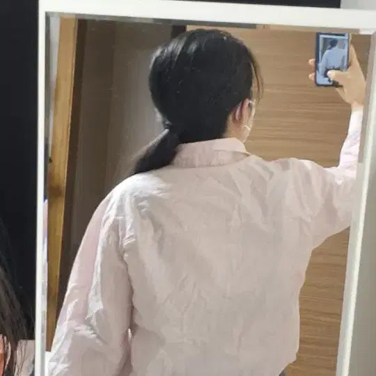 [BUNJANG] Pink Crop Shirt / 핑크 크롭 셔츠