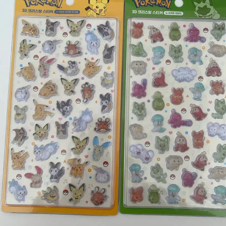[BUNJANG] Pokemon 3D Crystal Stickers Set / 3장 포켓몬 3D 크리스탈 스티커