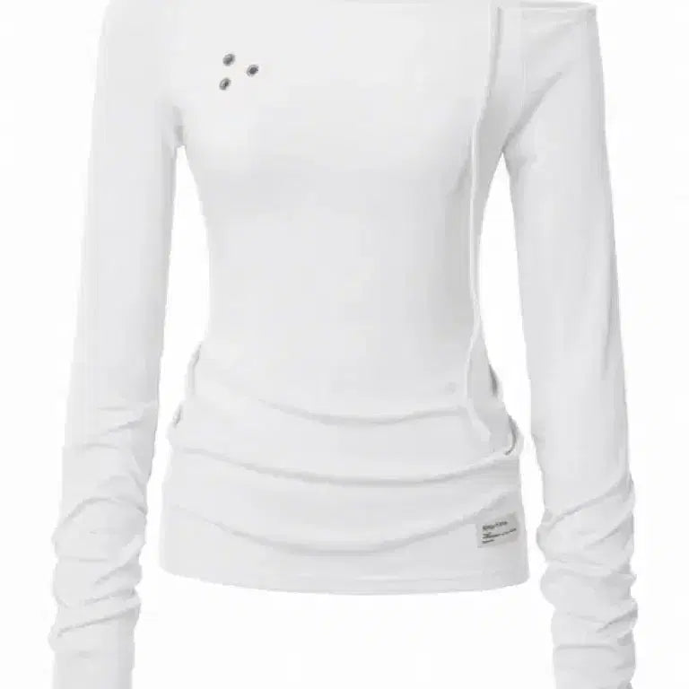 [BUNJANG] Inegi Buckle Strap Long Sleeve White Top / 새상품) 이네기 버클 스트랩 롱 슬리브 화이트
