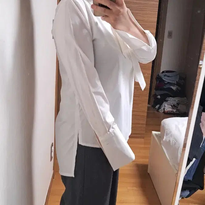 [BUNJANG] Suona White Layered Blouse / suona 화이트 레이어드 블라우스 95