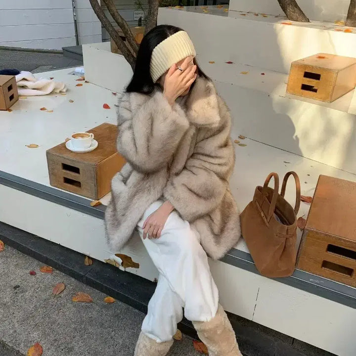 [BUNJANG] ANEU Brown Hound Fur Jacket / 앤유브라운 하운드 퍼자켓 2장남음 ㅇ