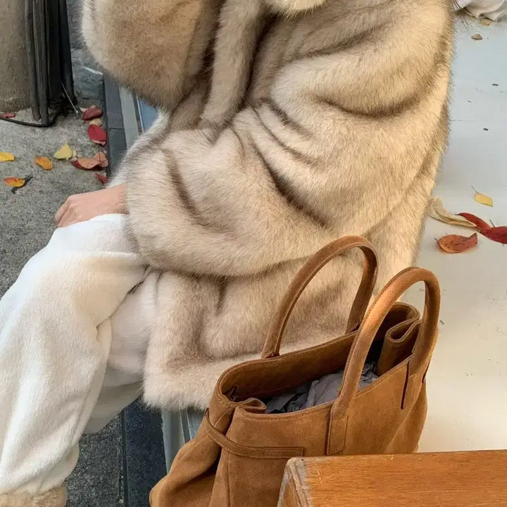 [BUNJANG] ANEU Brown Hound Fur Jacket / 앤유브라운 하운드 퍼자켓 2장남음 ㅇ