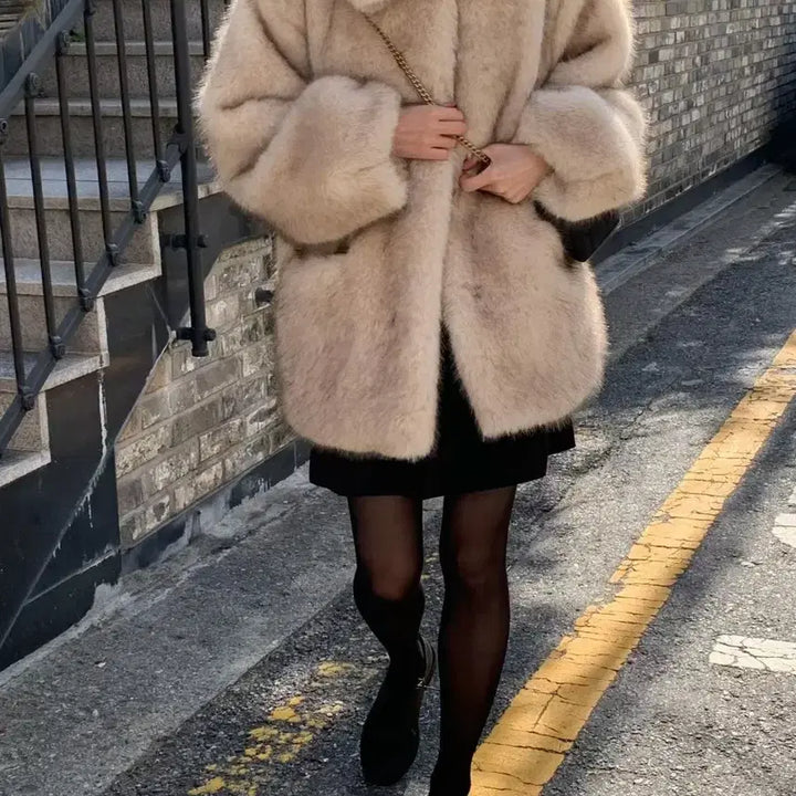 [BUNJANG] ANEU Brown Hound Fur Jacket / 앤유브라운 하운드 퍼자켓 2장남음 ㅇ