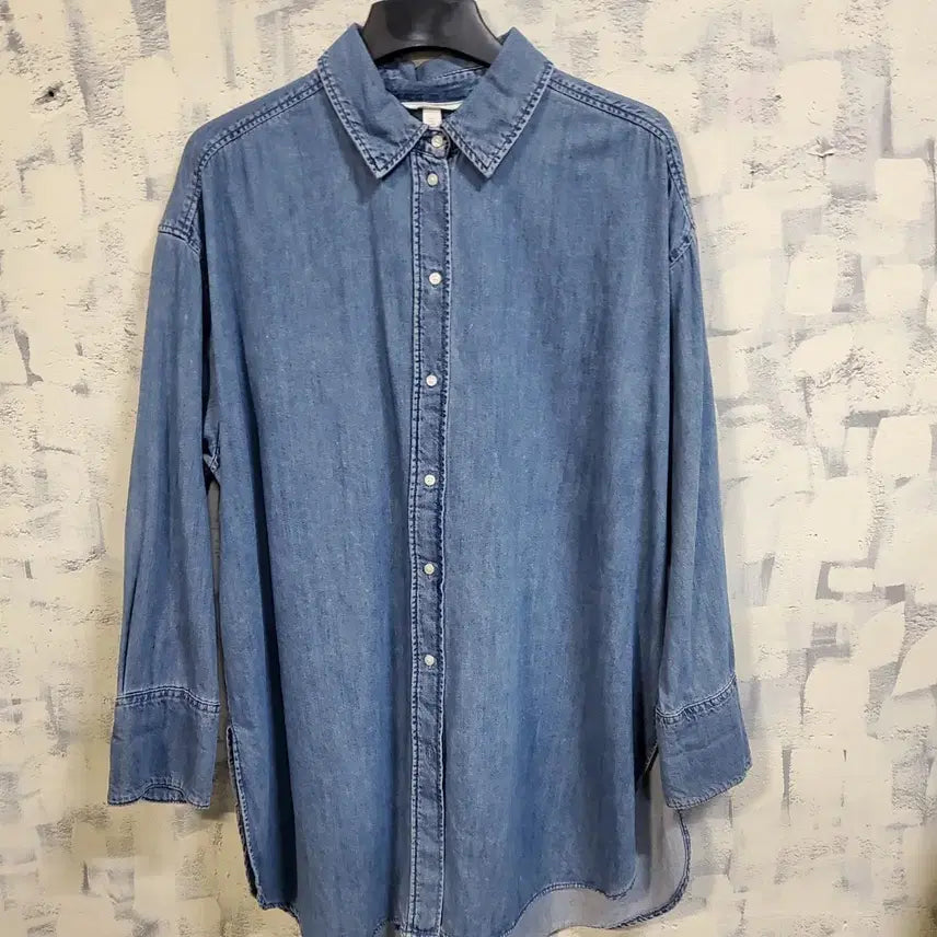 [BUNJANG] H&M Denim Oversized Shirt L / H&M 데님  오버핏 셔츠 L