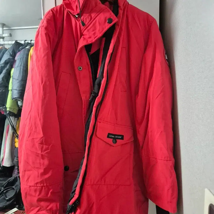 [BUNJANG] Canada Goose L Red Padded Jacket / 캐나다구스 패딩 L 레드