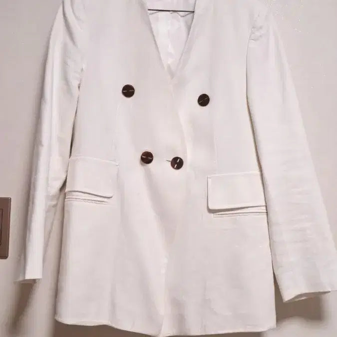 [BUNJANG] Double Button Jacket / 화이트 더블버튼 자켓 55 66