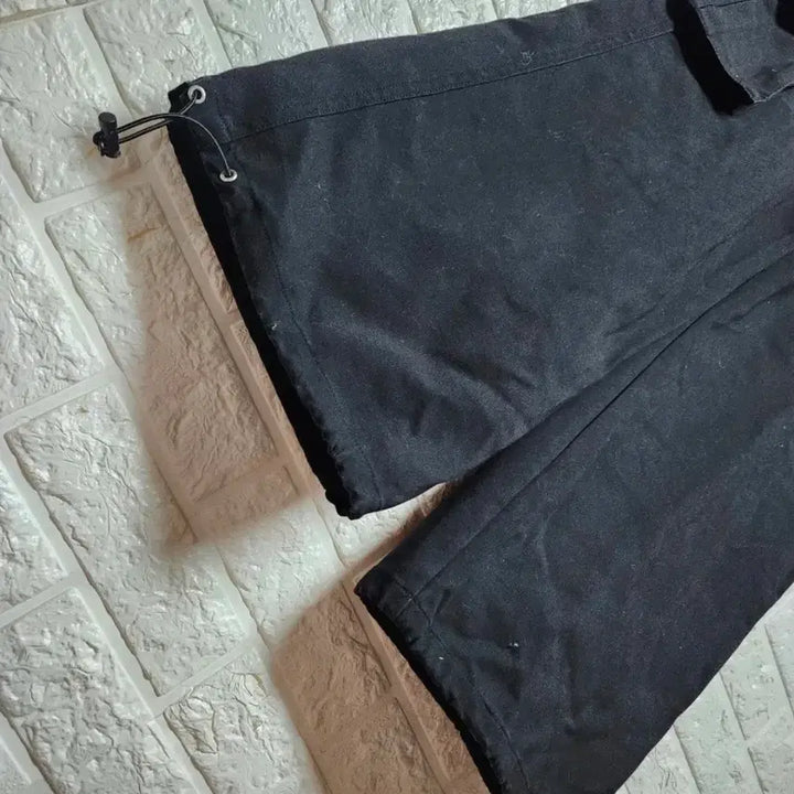 [BUNJANG] Black Cargo Wide Banding Pants / 블랙 카고 와이드 밴딩 팬츠