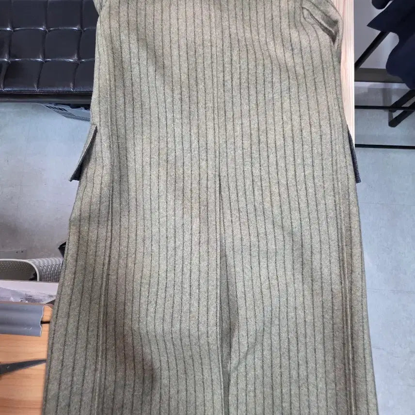 [BUNJANG] TIME 1993 Striped Double Long Coat / TIME 타임 1993 스트라이프 더블 롱코트 / 핸드메이드 / 정품