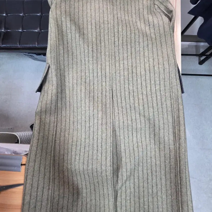 [BUNJANG] TIME 1993 Striped Double Long Coat / TIME 타임 1993 스트라이프 더블 롱코트 / 핸드메이드 / 정품