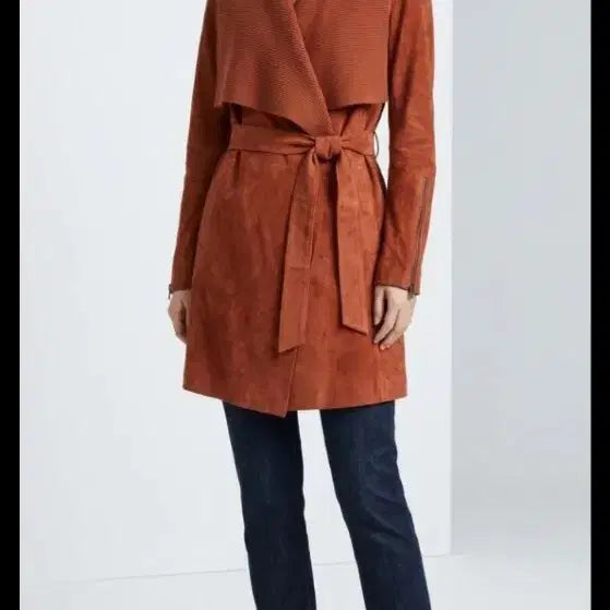 [BUNJANG] Doho Goat Suede 100% Color Block Drape / Doho/ 세련된 스타일의 고트 스웨이드(염소가죽) 100% 배색 드레이