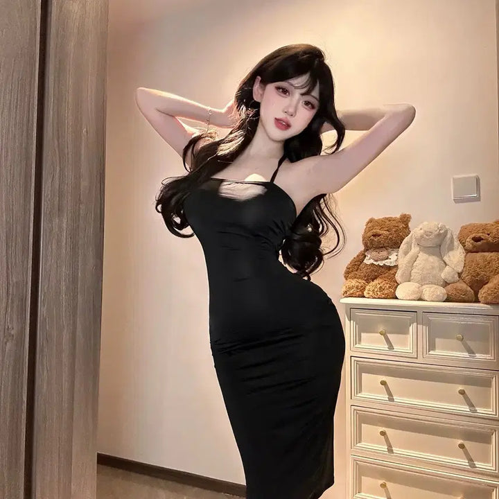 [BUNJANG] S101 Long Slip Dress / 여성 란제리 원피스 롱 슬립 s101