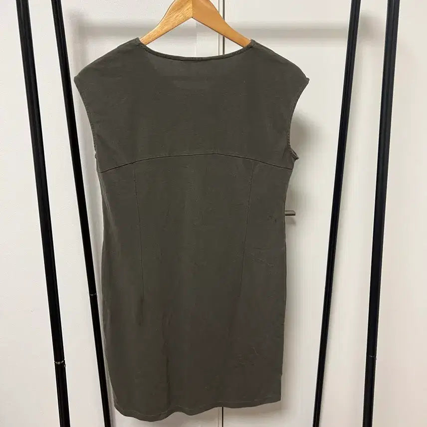 [BUNJANG] Olivia Hasler Khaki Short Sleeve Long Dress / 올리비아 하슬러 카키색 반팔 원피스 871