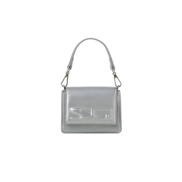 [BUNJANG] Chapter Square Line Mini Crossbody Bag (Silver) / 스퀘어라인 미니 크로스백 Chapter 챕터 실버 색상