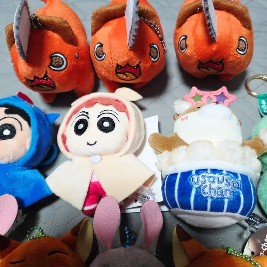 [BUNJANG] Assorted Character Plush Keyrings / 인형키링 체인소맨 짱구 우소우소짱 주토피아 산리오