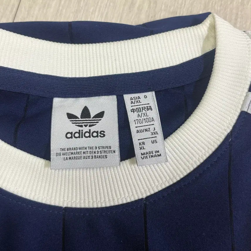 [BUNJANG] Adidas 3-Stripes Ringer T-Shirt (Dark Blue, XL) / 아디다스 반팔티 XL
